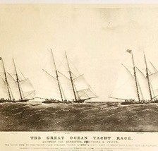 1952 Great Ocean Yacht Race Plate Lithograph Print Currier &amp; Ives DWLL14 - $235.77 MXN