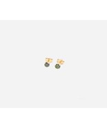 0.14ctw Round Fancy Green Diamond Basket Push Back Stud Earrings 14K Yellow Gold - $69.29