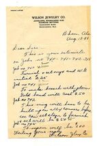 Wilson Jewelry Co Letterhead Birmingham Alabama 1938 - $17.82