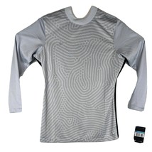 Womens Gray Soccer Goalie Shirt Medium Long Sleeve Nike Fingerprint Swirl - £17.53 GBP
