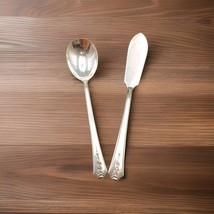 Set 2 Holmes and Edwards SPRING GARDEN Butter Knive And Sugar Spoon Flat... - $29.99