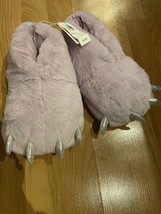 Old Navy Kids Size Medium 12-13 Purple Fur Critter Monster Big Foot Slippers - £7.83 GBP