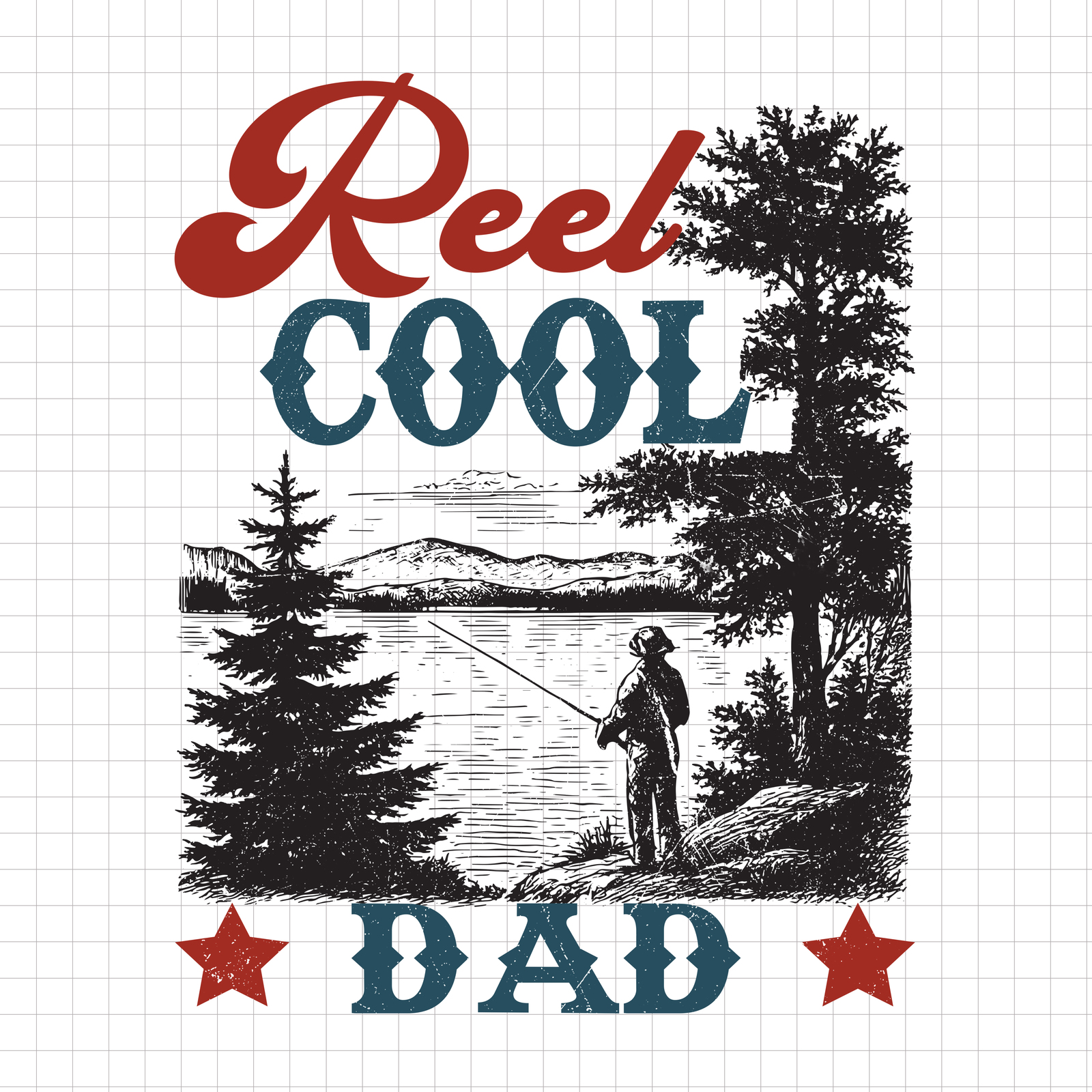 Reel Cool Dad PNG, Vintage Fishing Dad PNG, Funny Father’s Day Fishing S... - $2.50