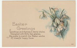 Vintage Postcard Easter Lilies Greetings Verse Unused Early 1900&#39;s - £5.53 GBP