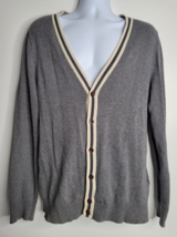 Vans Off The Wall Mens Gray Long Sleeve Button Cardigan Sweater Size Medium - $24.99
