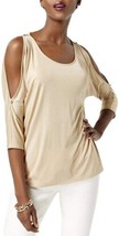 INC Womens Metallic Knit Shirt Large - £18.97 GBP