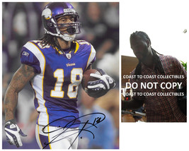Sidney Rice signed Minnesota Vikings football 8x10 photo COA proof autographed - £63.30 GBP