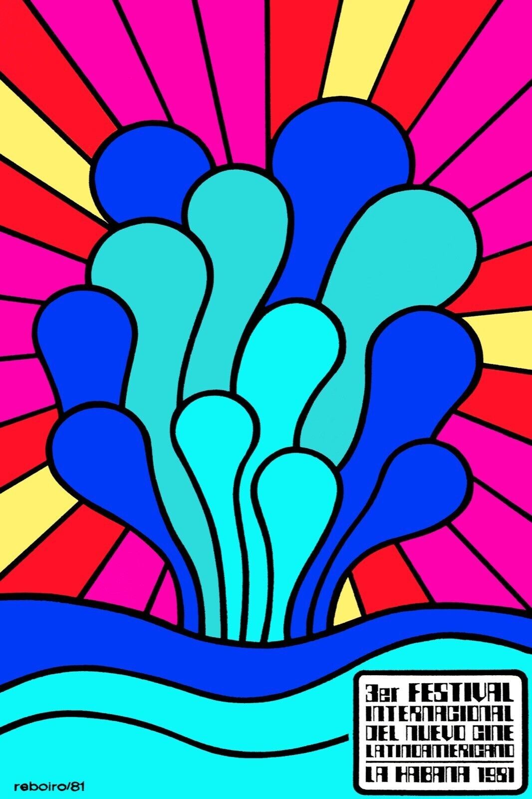 12429.Decor Poster.Vintage Interior wall design.Psychedelic cinema Cuba festival