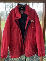 Vintage 90s Marlboro Quilt Lined Red Spellout Full Zip Up Bomber Jacket Large - £46.39 GBP