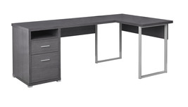 47" Gray and Silver L Shape Computer Desk With Two Drawers - $11,741.08 MXN