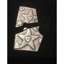 M.SOYKA-HOROSKO Sterling Silver Two Pieces Love Puzzle Brooch Pin Sky - $38.02