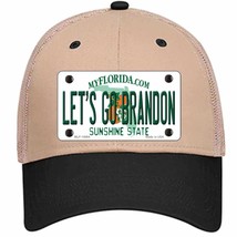 Lets Go Brandon FL Novelty Khaki Mesh License Plate Hat - £23.17 GBP