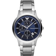 Emporio Armani AR11164 Blue Dial Stainless Steel Bracelet Men’s Watch - £234.15 GBP