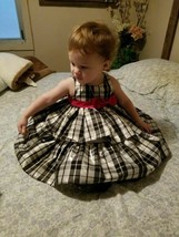 Cherokee - Plaid Black, Silver, And Red Size 12M      DC14 - £5.39 GBP