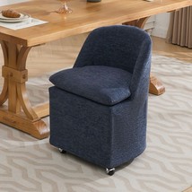 Chenille Dining Chairs with Wheels (Set of 2) - £208.13 GBP