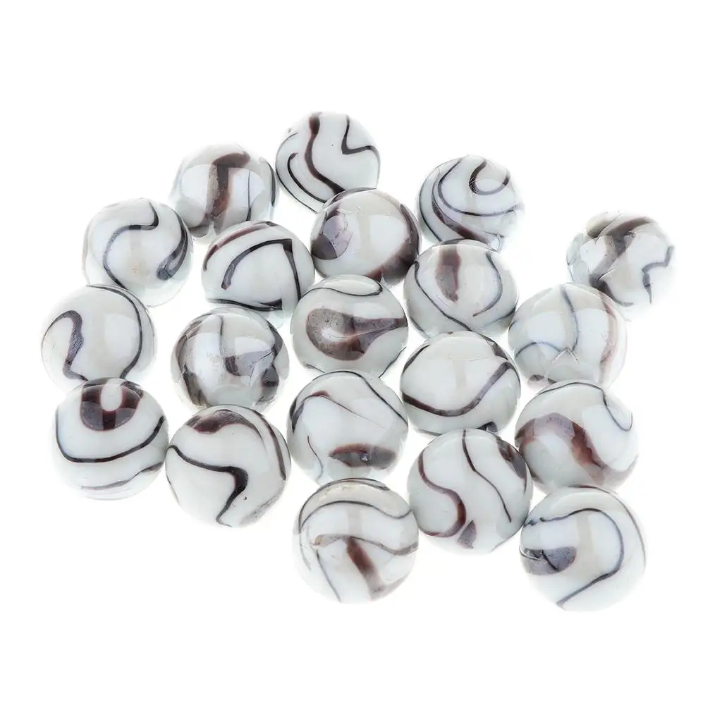 20 Pieces of 25mm  Stripes Glass Marbles, Kids Traditional Ball Game Toy  Fish - £11.40 GBP
