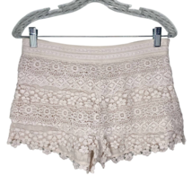 Free People Shorts 6 Lace Cream High Rise Side Zipper Lined - £19.66 GBP