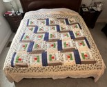 Vintage Artisan Quilt Hand Made Stitched 98”x96” Queen King Patch Work F... - £233.89 GBP