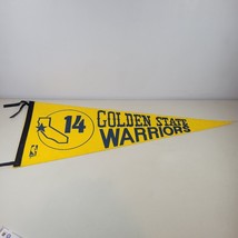 Golden State Warriors Vintage 1970&#39;s #14 NBA Basketball Yellow Pennant 29&quot; x 12&quot; - £22.00 GBP