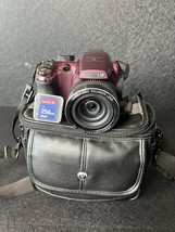 Fujifilm FinePix S4080 14MP Black 30X 256MB SD Card w/ case Strap Purple TESTED - $40.50