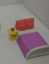 Fisher Price Sweet streets furniture piece double parent's bed &amp; table p... - $5.19