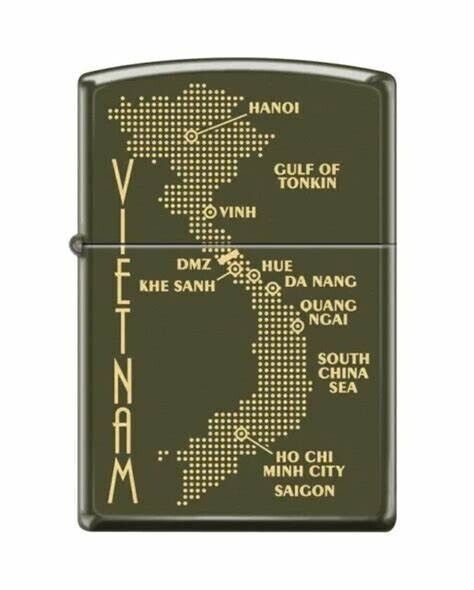 Sharp Green Vietnam Map  Zippo Lighter - £24.97 GBP