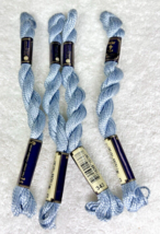 4 MINT Anchor Perle Pearl Cotton #343 Soft Blue Embroidery Floss Vintage... - $9.41