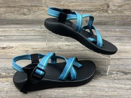 Chaco Sandals Z1 Vibram Strappy Blue Turquoise Waves Hiking Women’s Size 10 - $33.66