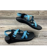 Chaco Sandals Z1 Vibram Strappy Blue Turquoise Waves Hiking Women’s Size 10 - £26.37 GBP