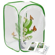 Insect And Butterfly Habitat Cage Terrarium Pop-Up 24 Inches Tall With Z... - $28.32