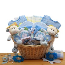 Double Delight  Twins New Baby Gift Basket - Blue   - £91.08 GBP