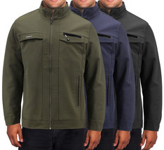 Men’s Water Resistant Stand Collar Fleece Lined Casual Outwear Full Zip ... - $52.45