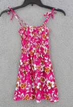 HIBISCUS COLLECTION WOMENS TOP SZ 10 FUSCHIA PINK FLORAL SPAGHETTI TIES ... - $14.99