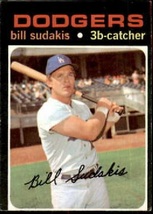 1971 Topps Bill Sudakis  Los Angeles Dodgers Baseball Card #258 - Christmas Gift - £1.53 GBP