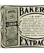 1904 Baker&#39;s Extracts Lemon Advertisement Dessert Baking Ephemera 4.75 x... - $28.07 CAD