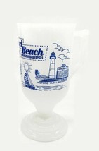 Biloxi Beach Mississippi Travel Souvenir Vintage White Milk Glass Pedest... - $12.60
