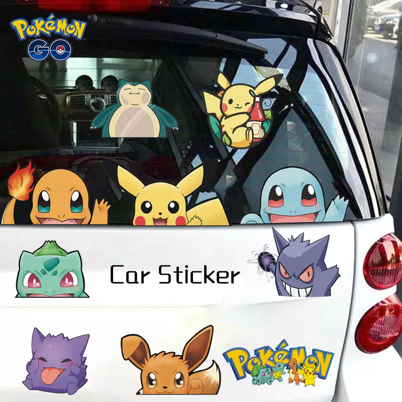 Pokemon Pikachu Car Stickers Anime Figure Charmander Gengar Kawaii Auto Rear - £8.76 GBP+