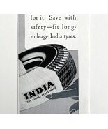 India Tires The Finest Tyres 1953 Advertisement UK Import Automobilia DWII5 - €21,41 EUR