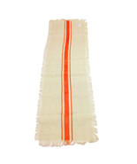 Jute Table Runner Tangerine Stripe Fringe 20x70 inches - $20.29 CAD