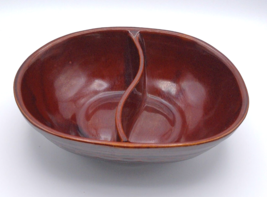 Vintage Marcrest Stoneware Daisy &amp; Dot  Divided Serving Dish Bowl Ovenproof - $20.53