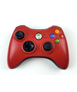 OEM Microsoft Xbox 360 Red Wireless Controller model 1403 &amp; battery Work... - £15.54 GBP