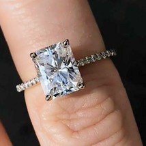 2.90 TCW Strahlender Künstlicher Diamant Ehering Verlobungsring 14K Weiss Gold - £172.81 GBP