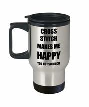 Cross Stitch Travel Mug Lover Fan Funny Gift Idea Novelty Gag Car Coffee Tea 14o - £17.59 GBP