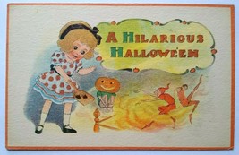 Halloween Postcard Barton Spooner Sprites Goblin Fairy Elf CS 601 Unused Vintage - £47.31 GBP