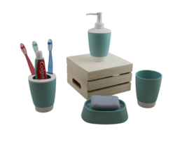Bathroom Accessories Set 4 Piece Soap Dispenser Soap Dish Tumble Toothpa... - $13.73