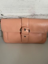 Ann Taylor Women&#39;s Peach Leather Crossbody Clutch Mini Bag New - £24.27 GBP
