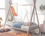 Merax Twin Size House Bed, Tent Metal Bed Frame, Floor Play House Bed wi... - $259.99