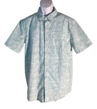 HANG TEN Men&#39;s Short Sleeve Button Down Green Shirt Medium - $8.90