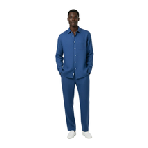 Men INSERCH premium Soft Linen Breathable 2pc Walking Leisure suit LS29116 Royal image 7