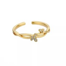 Multicolor Zircon Butterfly Ring Popular Women&#39;s Crystal Butterfly Golde... - £20.54 GBP